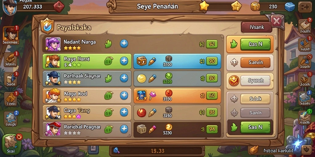 Tampilan utama permainan dengan antarmuka yang menarik.