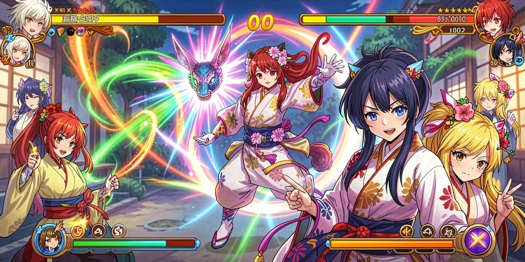 Tampilan awal game dengan karakter penuh warna.